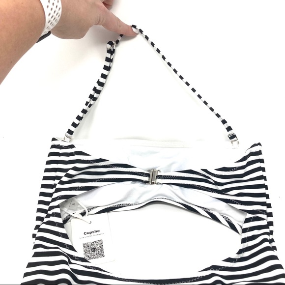 NWT Cupshe Striped Cut Out One Piece Cheeky - Picture 7 of 11